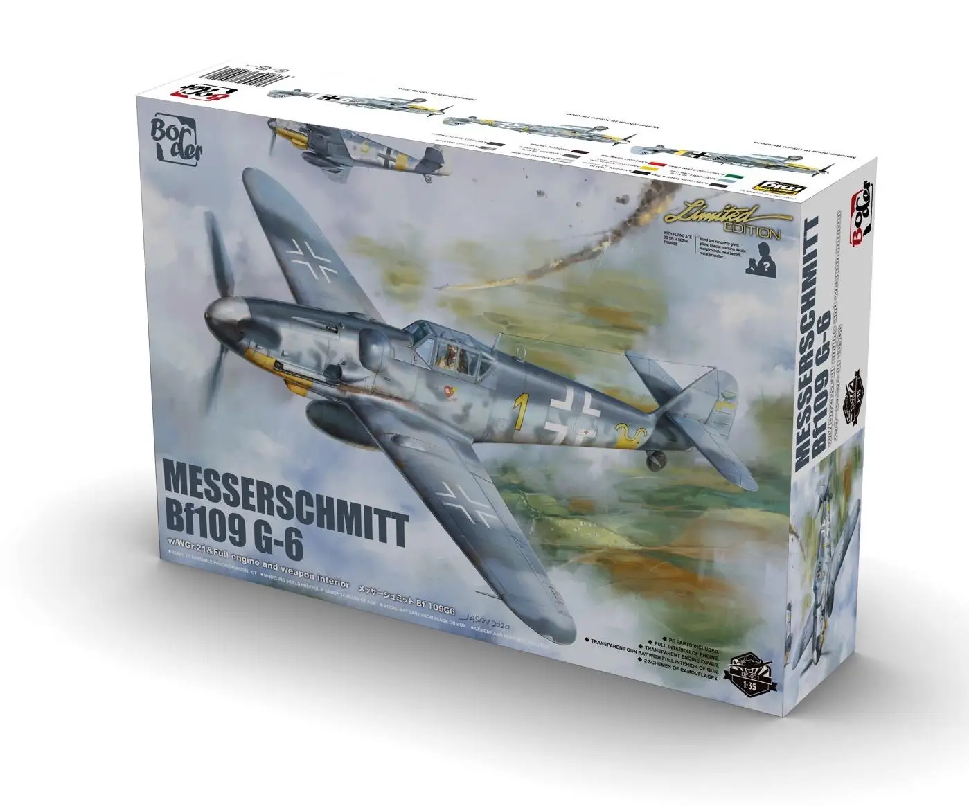 

BORDER BF-001 1/35 SCALE MESSERSCHMITT BF109G-6 MODEL KIT