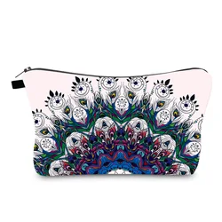 Mandala Lotus Cosmetic Bag Mandala Makeup Bags Lotus Print Purses Flower Organizer Makeup Travel Bag Cute Purses