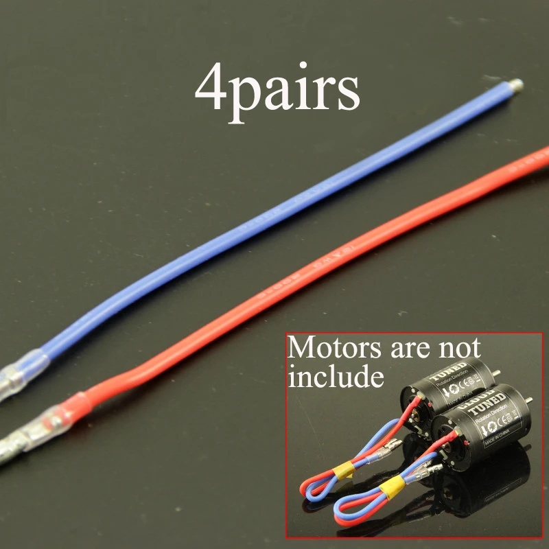 4Pairs DIY RC Motor Power Wire 16AWG Silicone Line L15cm High Temperature Bullet Head for 540 550 560 Brush Motors | Игрушки и хобби