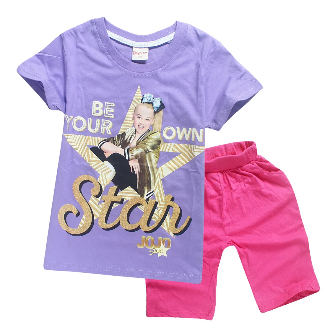 JOJO SIWA/ Детские футболки хлопковые футболки для маленьких девочек комплекты с короткими рукавами для мальчиков и девочек футболки Одежда для девочек 10-12 лет - Цвет: S8361-green