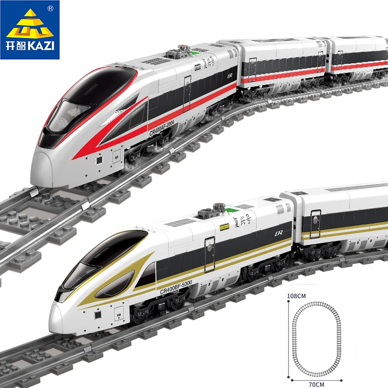 Дешево Оригинальный KAZI 98229 город Электрический поезд строительные блоки трек игрушки сборка мальчик подарки возрождение поезд детские игрушки