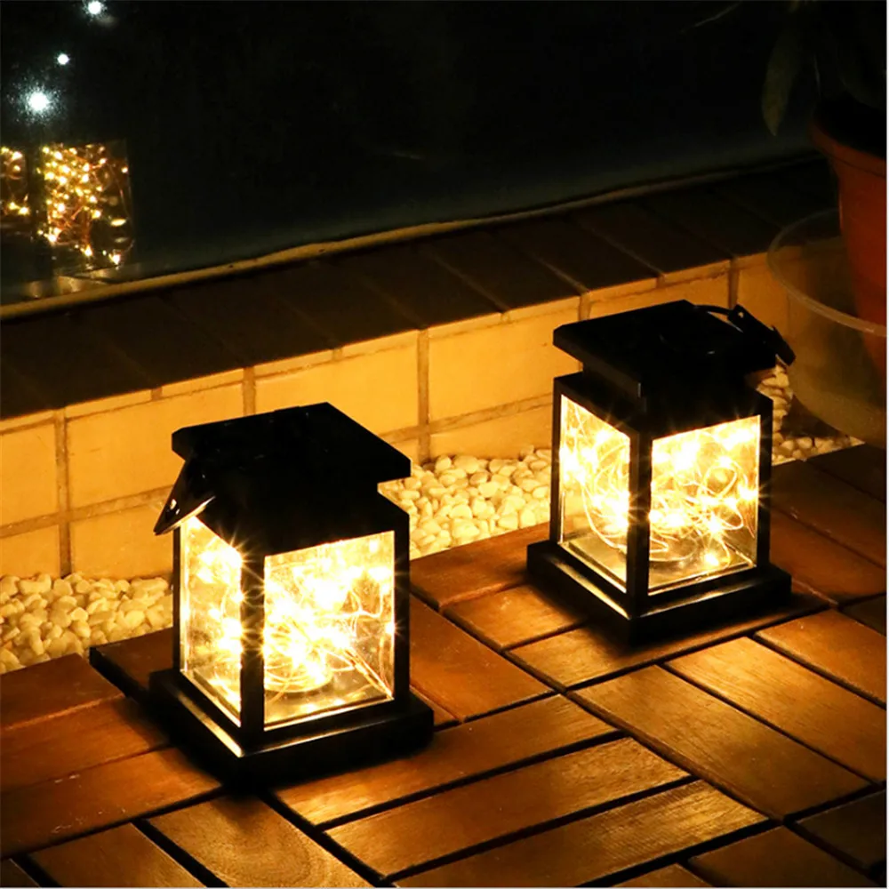 

30LED Solar Copper Wire Stars Hang Light Outdoor Waterproof Atmosphere Chandelier Candle Light Decora Holiday Dinner Garden Lamp