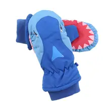 1 пара зимних уличных лыжных перчаток с героями мультфильмов для мальчиков и девочек милые детские Нескользящие теплые ветрозащитные варежки