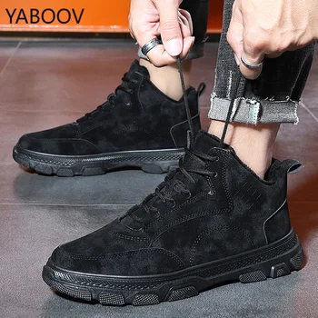 

Men's Keep Warm Snow Boots Height Increasing Hiking Boot Men Work Shoes Size 39-44