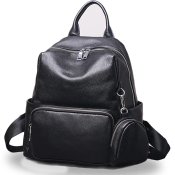 

Large capacity soft leather travel leather backpack ladies first layer leather travel backpack women high quality schoolbag