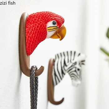 

American Creative Animal Deer Head Decorative Hook Wall Hanging Porch Storage Retro Key Rack Personality Coat Hook Wall Hook