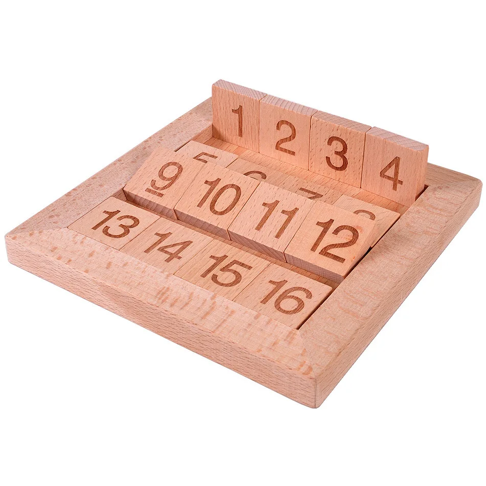 

Building Blocks Wooden Educational Toys Intelligence with Numbers Game with Numbers Platter Sixteen Chart with Numbers Huarong L