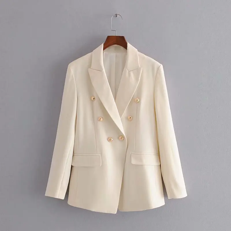 

Women's suit jacket spring and autumn new style fashion temperament solid color suit double-breasted rear split suit jacket
