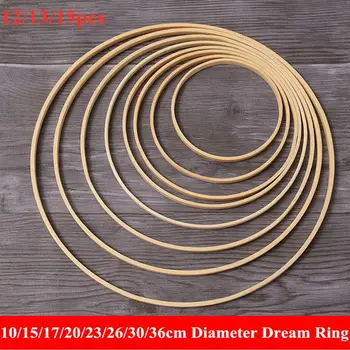 

12/13/15pcs Dream Catcher Ring Round Ring Bamboo Circle Hoop Ring DIY Craft Tool Embroidery Hoop Tool DIY Dreamcatcher Accessory