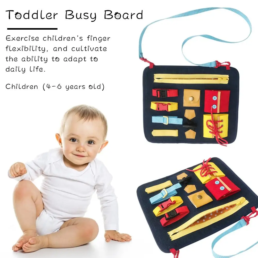  Baby Early Education Toys Basic Life Skills Dress Teaching Board Zip Button Lace Up Montessori Baby - 4000296328121