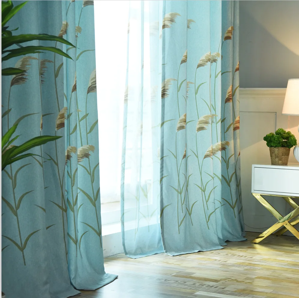 Современные Простые американские идиллические занавески с имитацией конопли