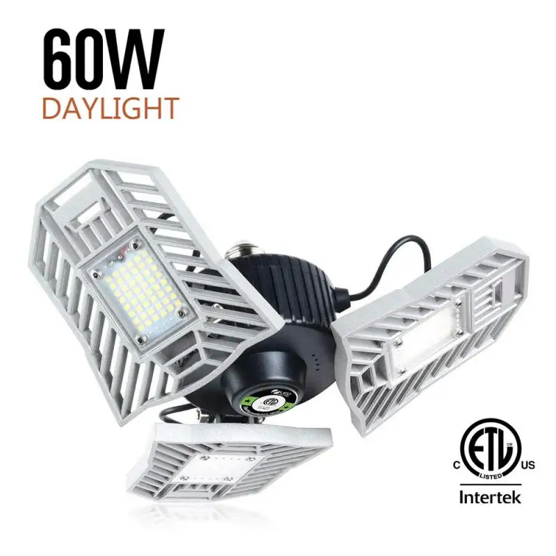 AC 85-265V Светодиодный светильник для гаража s потолочный светильник с зажимом 60 Вт E26/E27 6000лм промышленный светодиодный светильник для цеха - Цвет: Silver 6000K