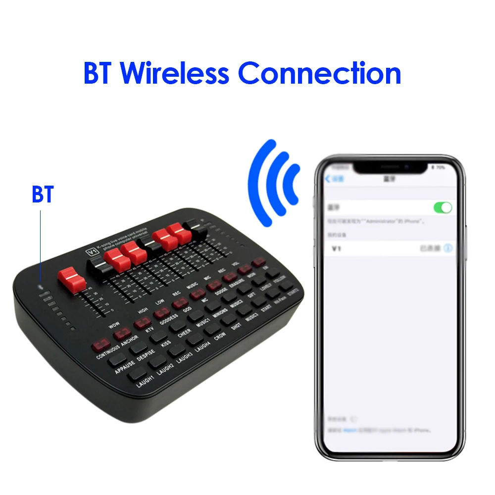 Живая звуковая карта bluetooth вещание KTV Караоке консоль Объем Регулируемый USB внешний аудио микшер звуковая карта студия двойной