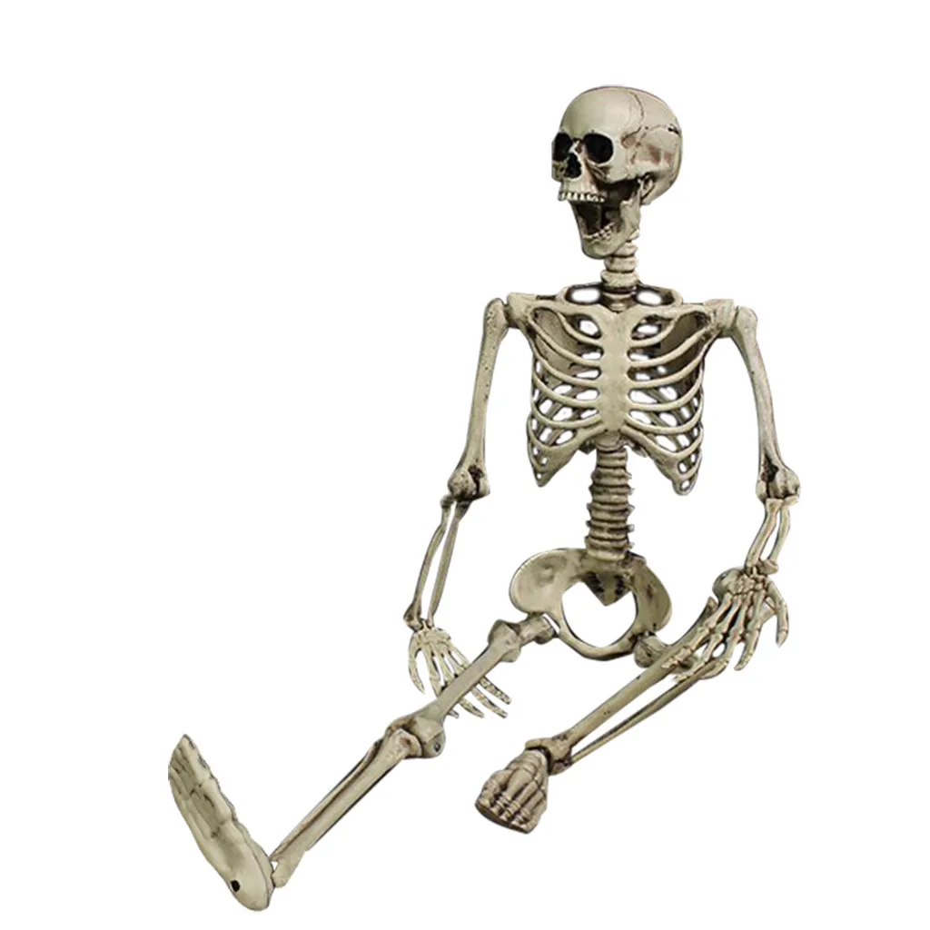 Poseable полный размер жизни Декорации для хелоуин вечеринки реквизит в виде скелета на Хэллоуин Праздник DIY украшения SEP9