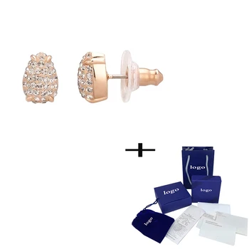 

SWA High Quality New Rose Gold Stud Earrings Crystal Delicate Earrings Fashion Elegant Ladies Luxury Jewelry Unique Retro