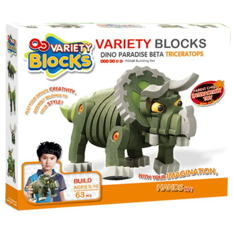 

3D DIY Dinosaur Paradise EVA Puzzle T-Rex Triceratops Handmade Children'S Educational Toy Mental