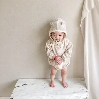 

Infant Baby Romper With Hat Stripe Newborn Baby Pijamas For Toddler Infant Clothes Set Cotton Baby Jumpsuit Long Sleeve Onesie