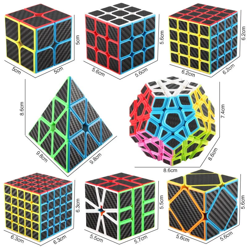 3x3x3 Профессиональный Магический кубик из углеродного волокна, скоростные кубики, головоломка, нео куб, Магический кубик, наклейка для взрослых, антистрессовые игрушки для детей