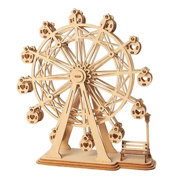 

3D DIY Craft Ferris Wheel Puzzle Game Wooden Model Building Kits Popular Educational Toys Gifts For Children Adult