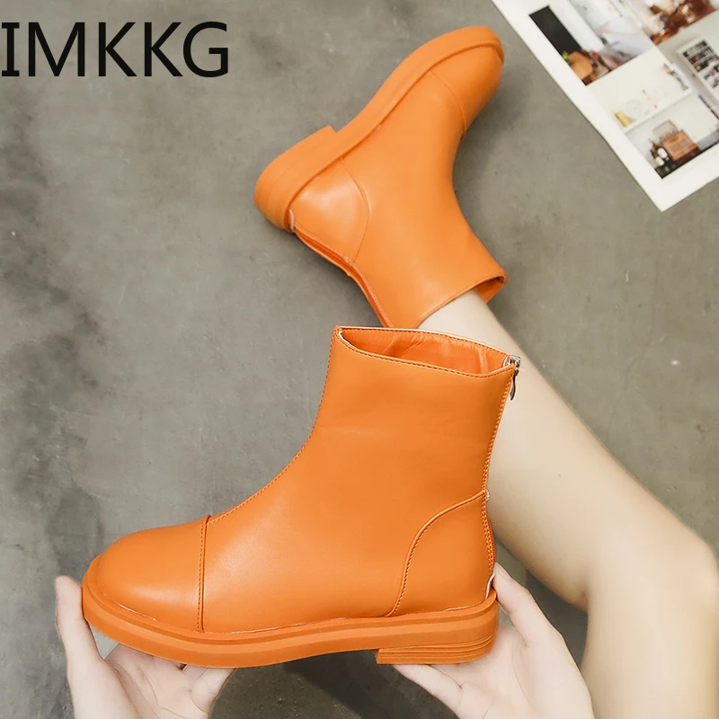 Ботильоны для женщин ботинки Сезон Зима Новинка 2019 года кожаные Цвет зеленый