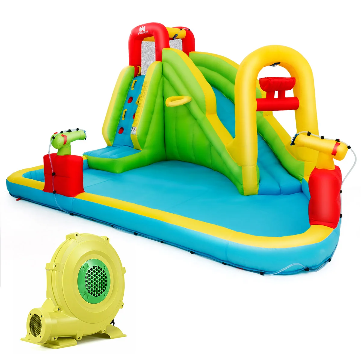 

Inflatable Splash Water Bounce House Jump Slide Bouncer Kid w/735W Blower