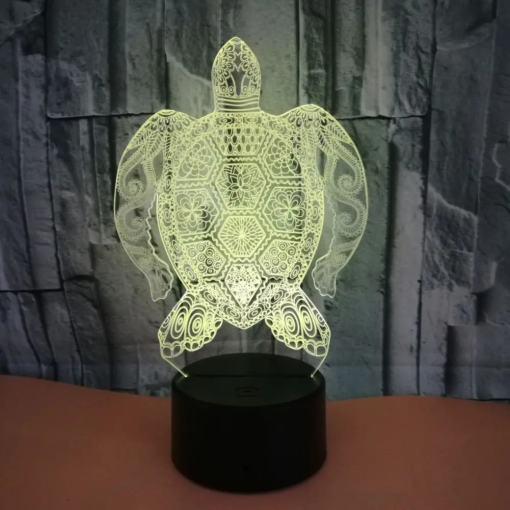 3D Led моделирование ночник Usb Настроение Милая черепаха сенсорная кнопка атмосферная настольная лампа детская спальня сон декоративное освещение для дома подарок
