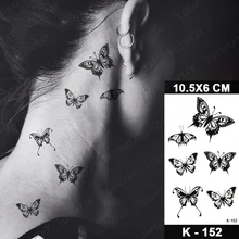 3D Butterfly Temporary Tattoo Sticker Waterproof Neck Back Face Hand Small Mini Tatu Men Women Children Glitter Kids Tato 2021