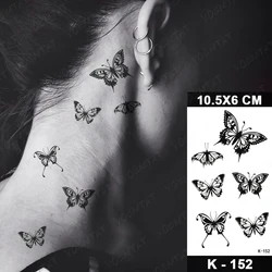 3D Butterfly Temporary Tattoo Sticker Waterproof Neck Back Face Hand Small Mini Tatu Men Women Children Glitter Kids Tato 2021