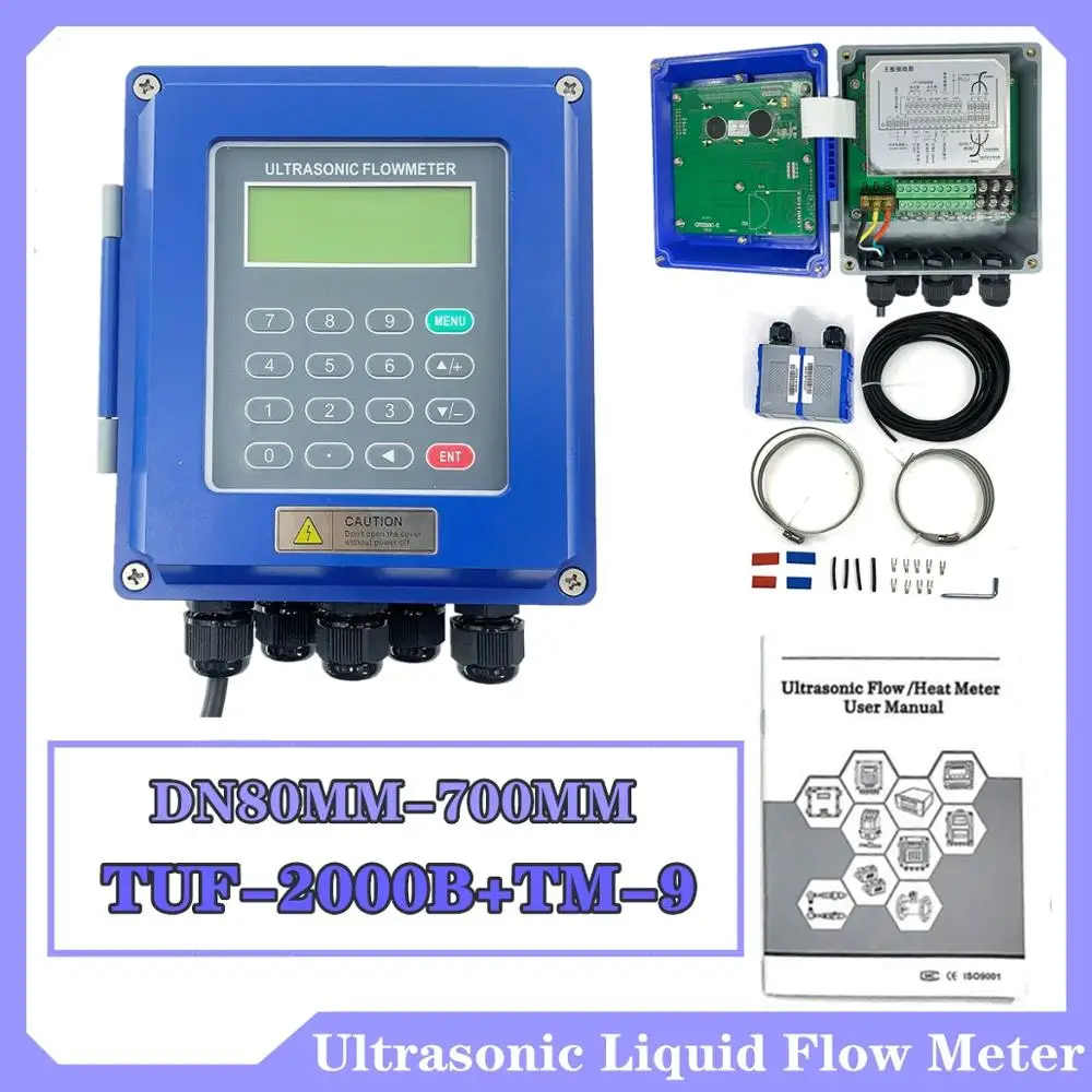 

New RS485 Ultrasonic Liquid Flow Meter TUF-2000B Digital Flowmeter DN80mm-700mm