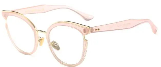 C7 pink clear Модная классическая оправа для очков Круглые Женские PC+ металлические оптические очки прозрачные компьютерные круглые очки в оправе при близорукости Ботан - Цвет оправы: C7 pink clear