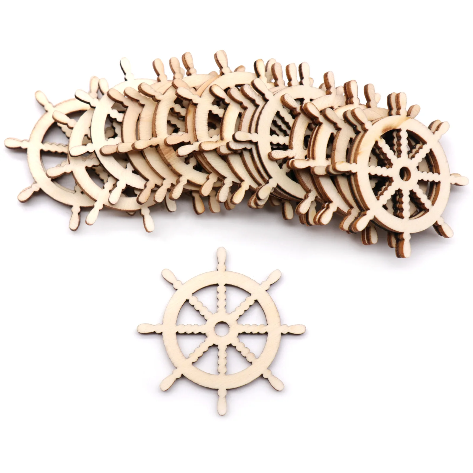 

10pcs Wooden Anchor & Steering Sailing Boat Crafts Wall Hanging Pendant Ornament DIY Scrapbook Home Wedding Party Supply