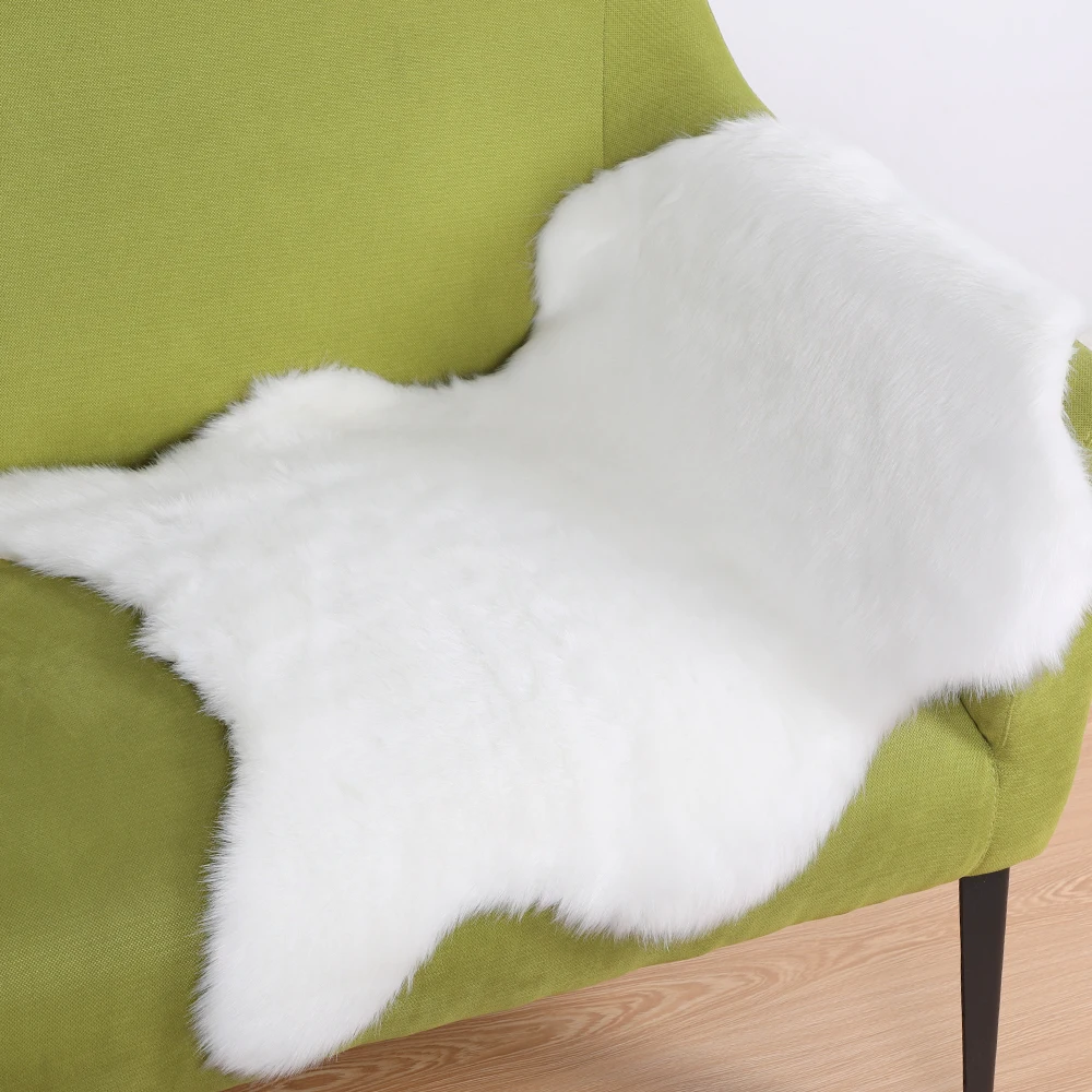 1pc Soft Imitation Wool Sofa Cushion Rug Non-Slip Whole Sheepskin Bay Window Living Room Bedroom Blanket Carpet Cushion M/L