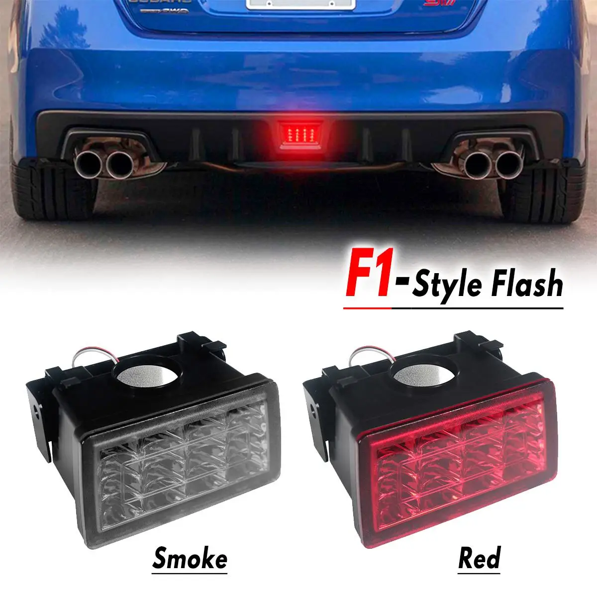

ABS F1 Style 16 LED Driving Rear Fog Brake Light Black /Red Lens Signal Lamp For Subaru WRX 2013-2018 XV 2011-2018 Impreza