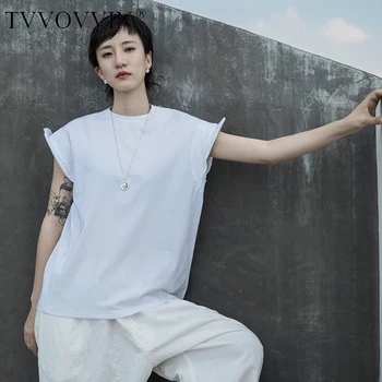 

Loose Women White Fold Shaped Split Joint Big Size T-shirt Round Neck Short Sleeve Fashion Tide Spring Summer 2020 DFU1