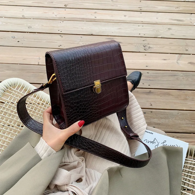 

2020 Vintage Crocodile Shoulder Crossbody Bags for Women Shoulder Messenger Bag Totes Bags Womens Handbags Purses Lady Handbags