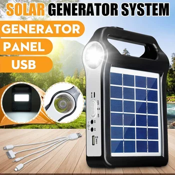 

USB Charger 6V Solar Panel Power Storage Generator Home System Kit Rechargeable 9W Portable Solar Generator System