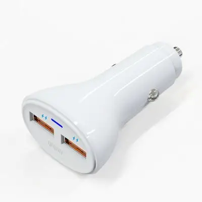 2.4A двойной USB синий светодиодный индикатор Быстрая зарядка USB Автомобильное зарядное устройство для iPhone 11 Pro huawei P30 Pro mate 30 Xiaomi 9 Pro S10 - Название цвета: Белый
