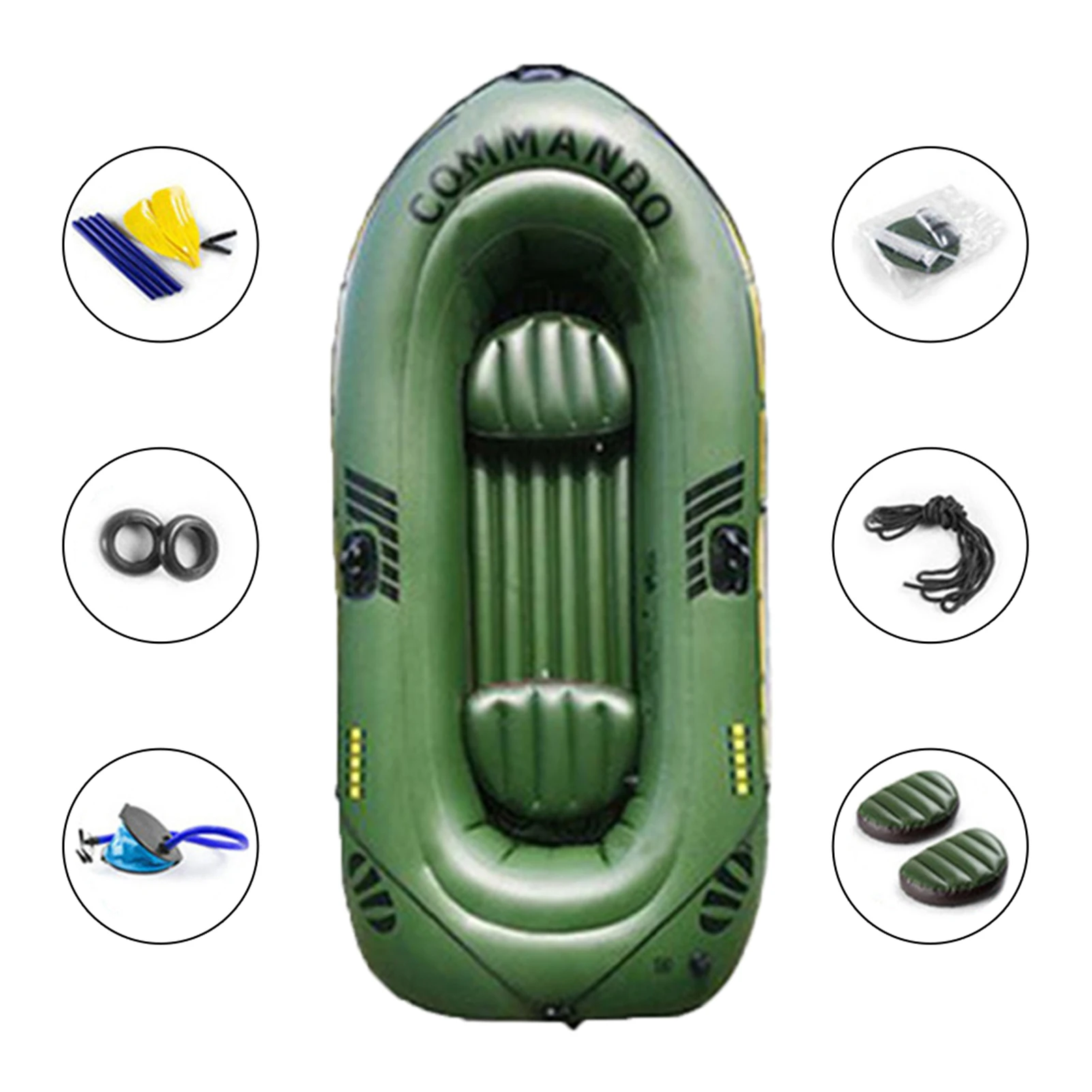 Iatable Boat Drifting Boat Iatable Seat Cushion Waterproof Wear-resistant Comfortable For 2/3 Person Kayak