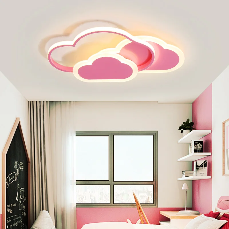 Современная светодиодная потолочная лампа dream girl, комнатная лампа розового/белого цвета, спальня, дистанционное управление освещением, для помещений, творческая облачная лампа