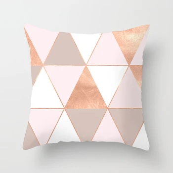 

Nanacoba Nordic Geometric Cushion Covers Red Pink Dot Plaid Wave Throw Pillow Cover for Home Sofa Chair Decorative Short Plush