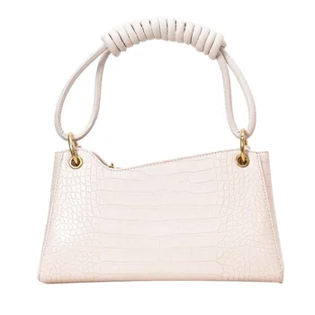 

Crocodile Pattern Solid Color PU Leather Small Armpit Bags For Women 2020 Summer Chain Shoulder Handbags Travel Hand Bag