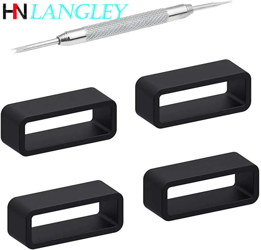 4packs Rubber Rings Watch Strap Loops Silicone Replacement Watch Band