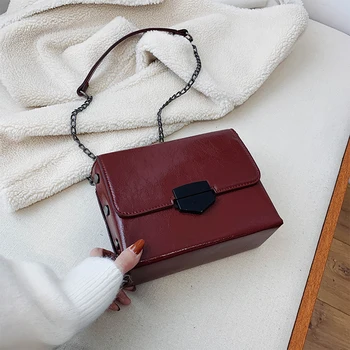 

Fashion Pu Leather Women's Handbags Vintage Flap Crossbody Bags Chain Shoulder Messenger Bag Design Casual Tote Bag for Female