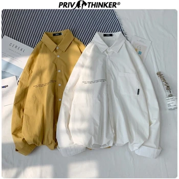 

Privathinker 2020 Men Letter Print 3 Colors Shirts Men Fashion Casual Shirt Male Streetwear Korean Shirt Clothes Summer Blouse