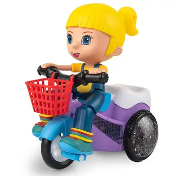 

Kuulee Simulation Tricycle Music Light Electric Cartoon Boy Universal Dump Truck Toy Random Color Mini Toys Small Model