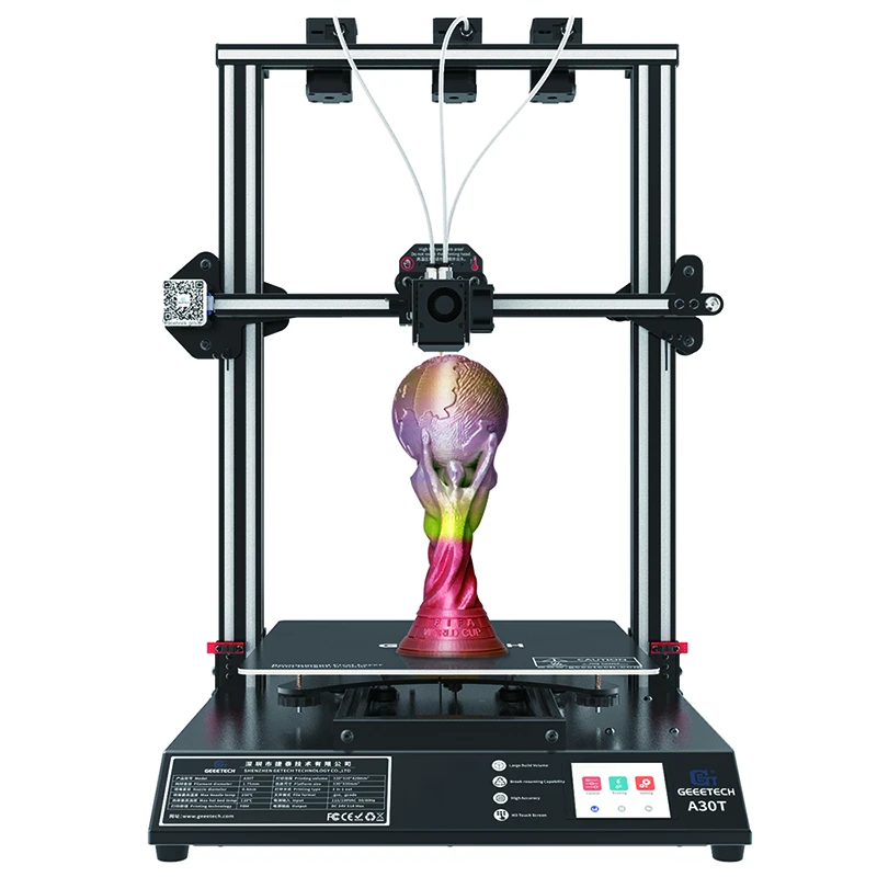 Geeetech impresora 3D A30T 3 en 1, dispositivo de impresión de tres colores, compatible con nivelación automática, gran área de impresión de 320x320x420mm, reanudación de rotura, kit DIY| | -