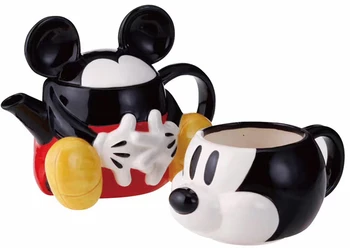 

Hot sale Cartoon Teapot Funny ceramic teapot set 1pot and 1cup with lid filter net coffee Mugs Christmas Gift