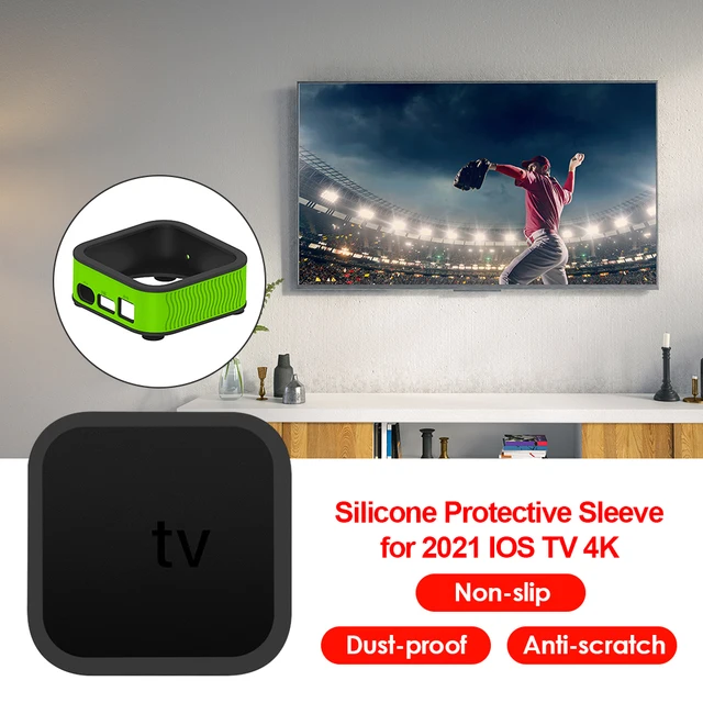 Puha Héjú Tv Távirányító Védő Tok Csúszásgátló Porálló Szilikon Set-Top Box Anti-Drop Az Apple 4K 2021-Hez - Image 6