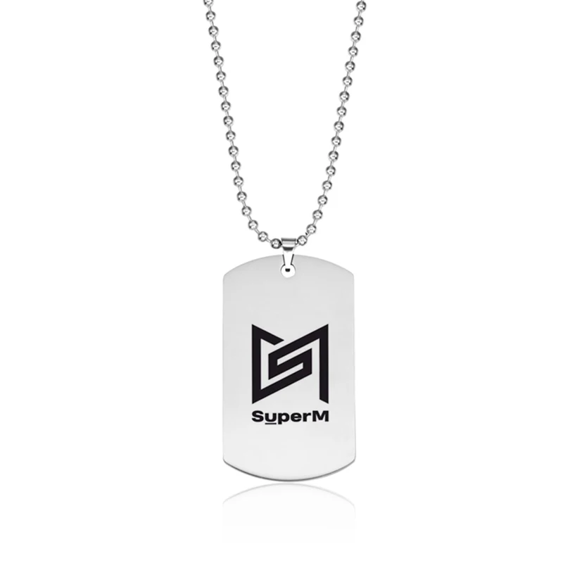 Kpop SuperM EXO ожерелье с кулоном, круглая цепочка, ожерелье из нержавеющей стали, подарки для фанатов