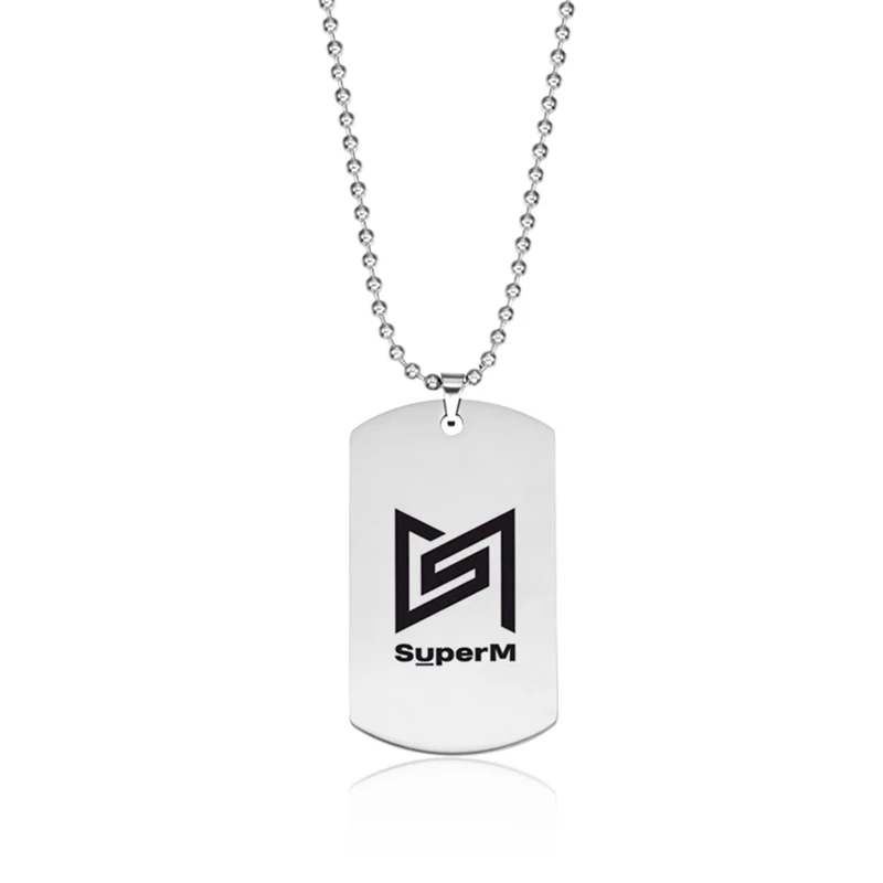 Ожерелье с подвеской Kpop SuperM EXO круглая цепочка из нержавеющей стали ожерелье